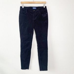 Old Navy Rockstar Mid-Rise Black Velvet 5 Pocket Skinny Jeans 6